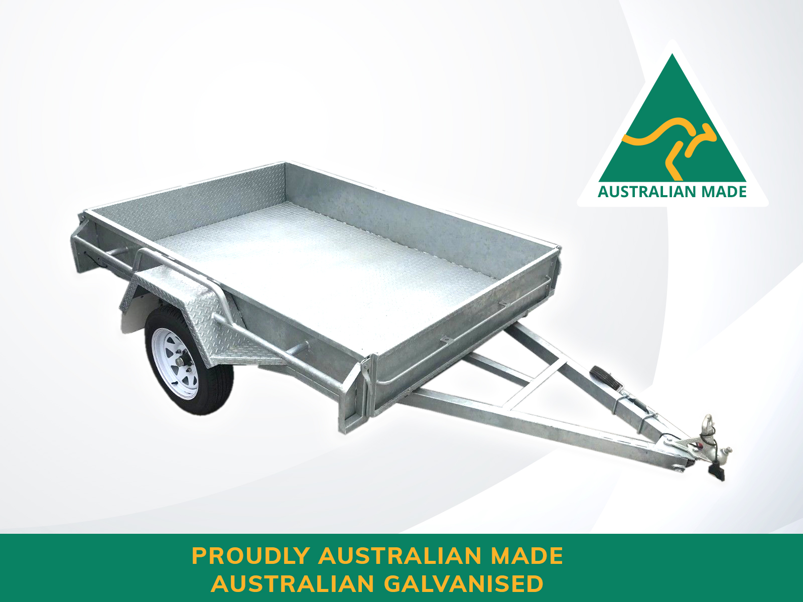 7x5 Australian Made Australian Galvanised Single Axle Heavy Duty Box Trailer For Sale