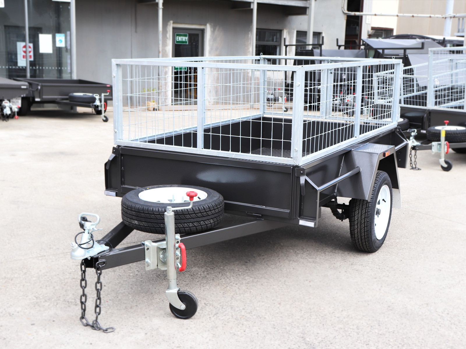 7x5 Single Axle Commerical Heavy Duty Box Trailer For Sale | 2ft Galvanised Cage