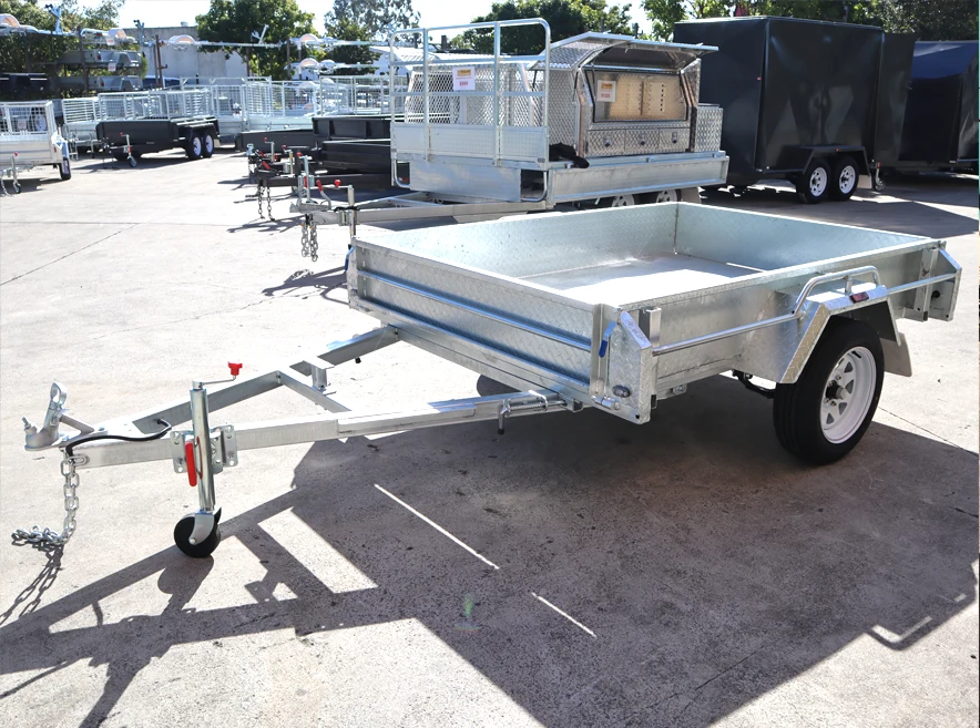 7x5 Heavy Duty Galvanised Box Trailer for Sale in Brisbane Single Axle with Manual Tilt Function
