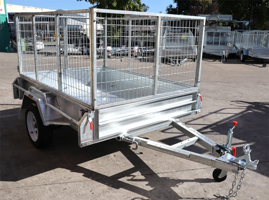 7x5 Heavy Duty Single Axle Galvanised Box Trailer with 3 Ft Cage for Sale in Brisbane