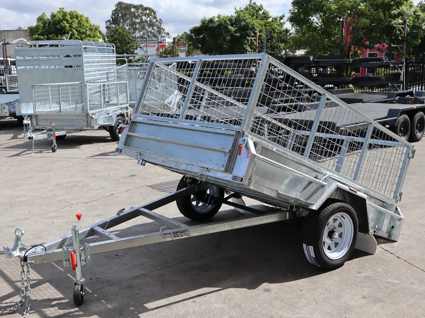 7x5 Heavy Duty Single Axle Galvanised Box Trailer with 2 Ft Cage for Sale in Brisbane
