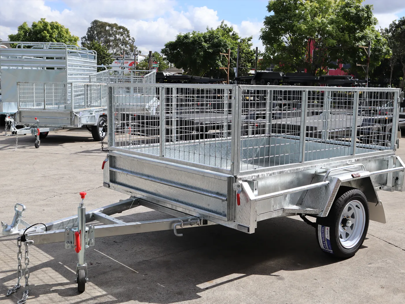 7x5 Heavy Duty Single Axle Galvanised Box Trailer with 2 Ft Cage for Sale in Brisbane — image 6