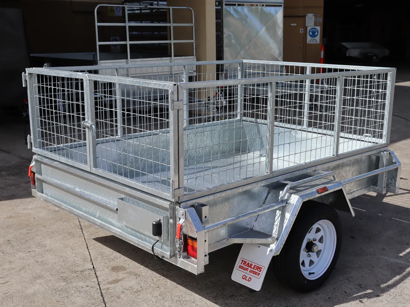 7x5 Heavy Duty Single Axle Galvanised Box Trailer with 2 Ft Cage for Sale in Brisbane — image 11