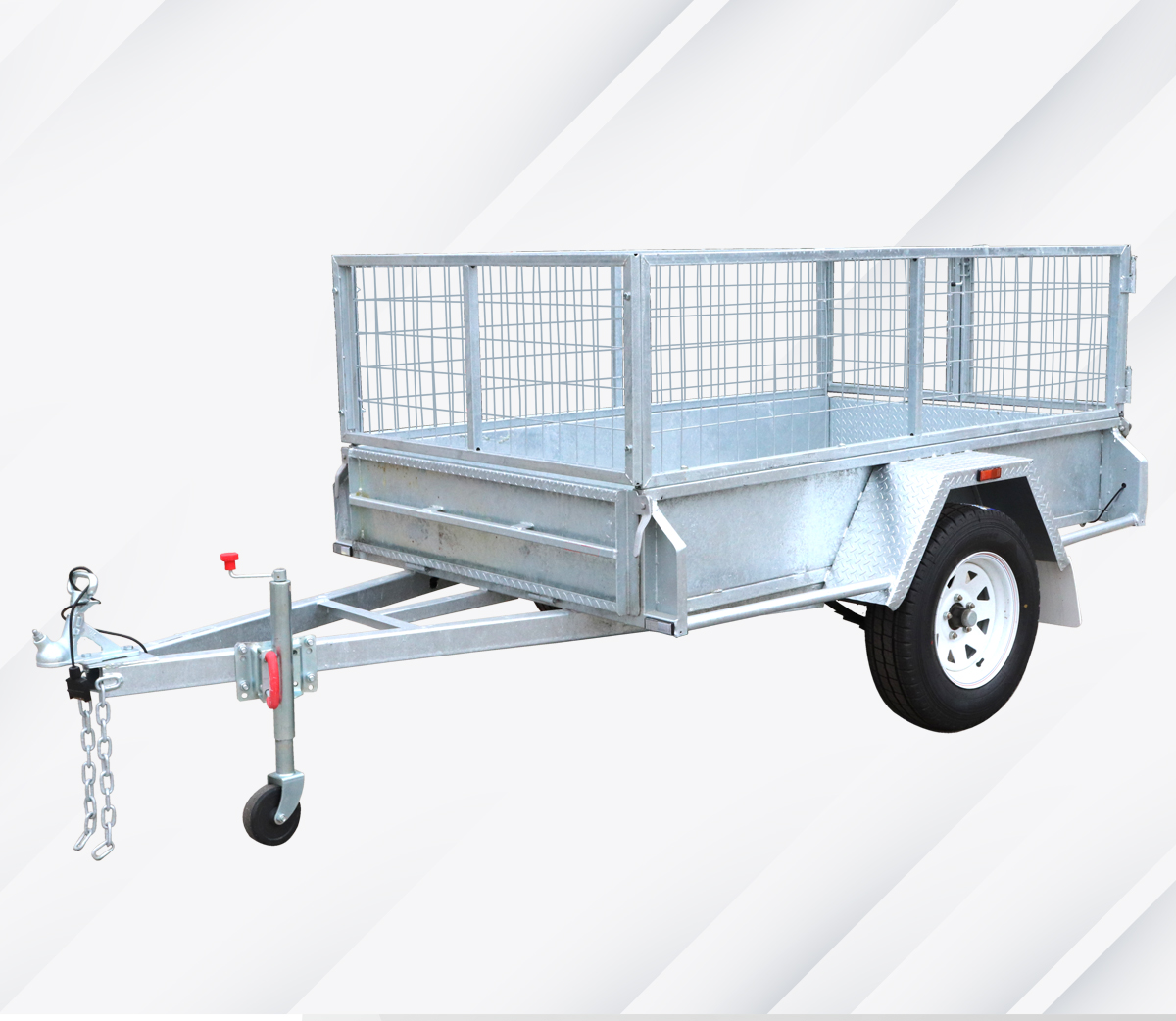 8x5 Single Axle Aussi Galvanised 600mm(2ft) Cage Trailer For Sale - Brisbane