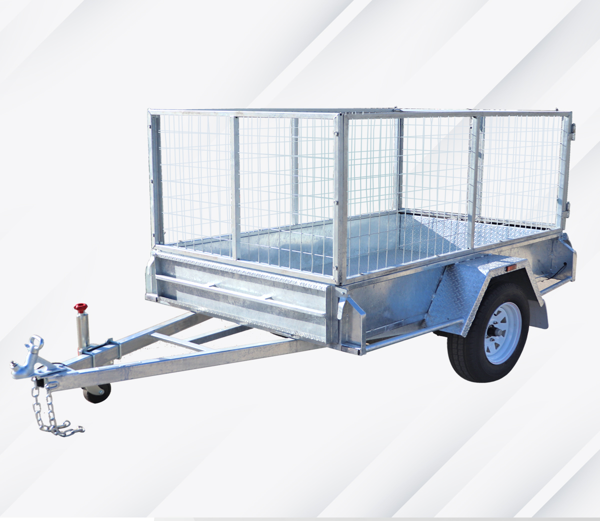 8x5 Single Axle Aussi Galvanised 900mm(3ft) Cage Trailer For Sale - Brisbane