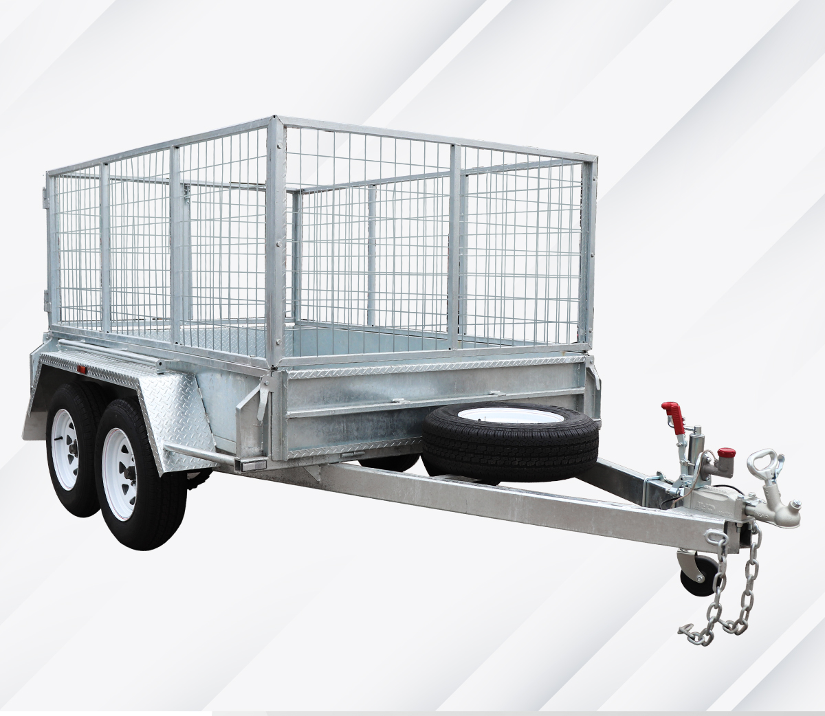 8x5 Tandem Axle Galvanised Trailer with 3 Ft Cage For Sale in Brisbane