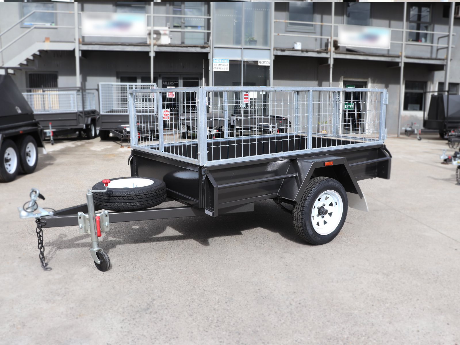 8x5 Single Axle Commerical Heavy Duty Box Trailer For Sale | 2ft Galvanised Cage