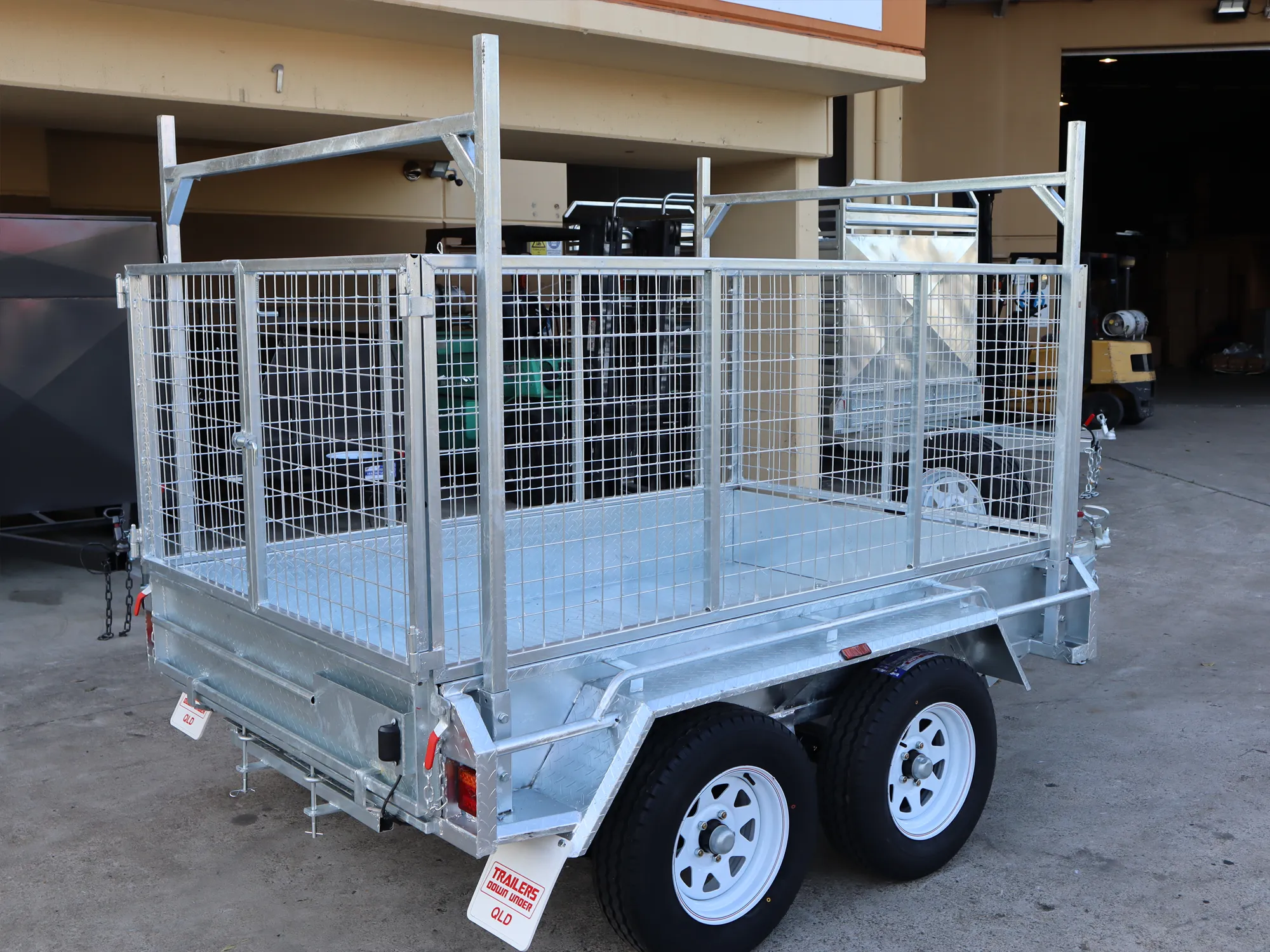 8x5 Galvanised Cage Trailer For Sale with 3ft Cage, Racks, Ramps on Special — image 10
