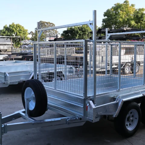 8x5 Galvanised Cage Trailer For Sale with 3ft Cage, Racks, Ramps on Special — image 6