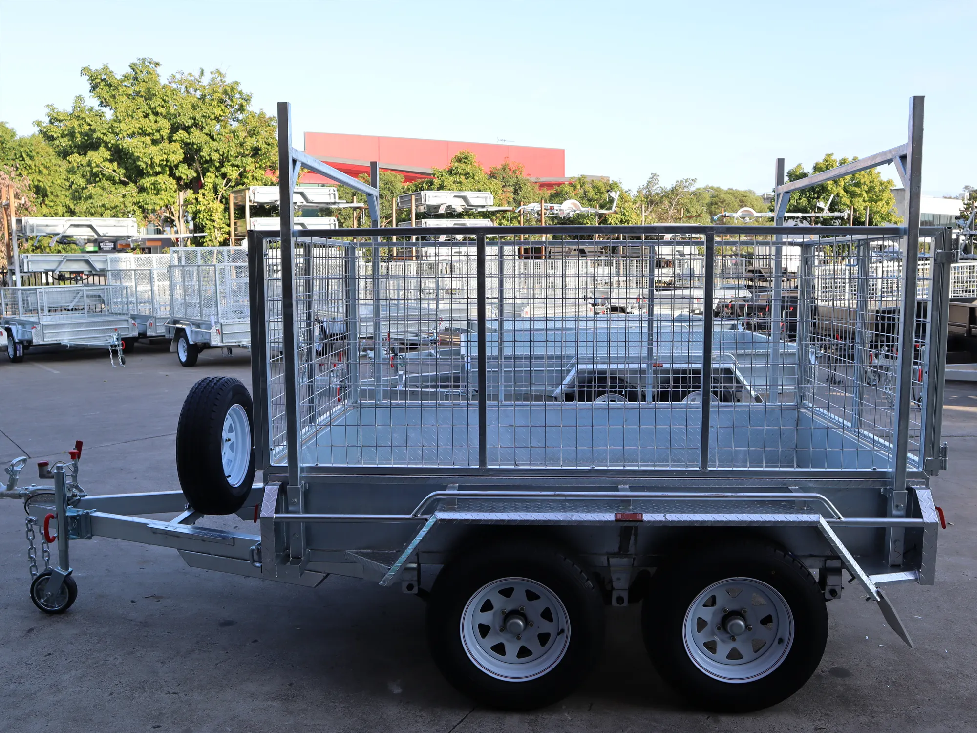8x5 Galvanised Cage Trailer For Sale with 3ft Cage, Racks, Ramps on Special — image 7