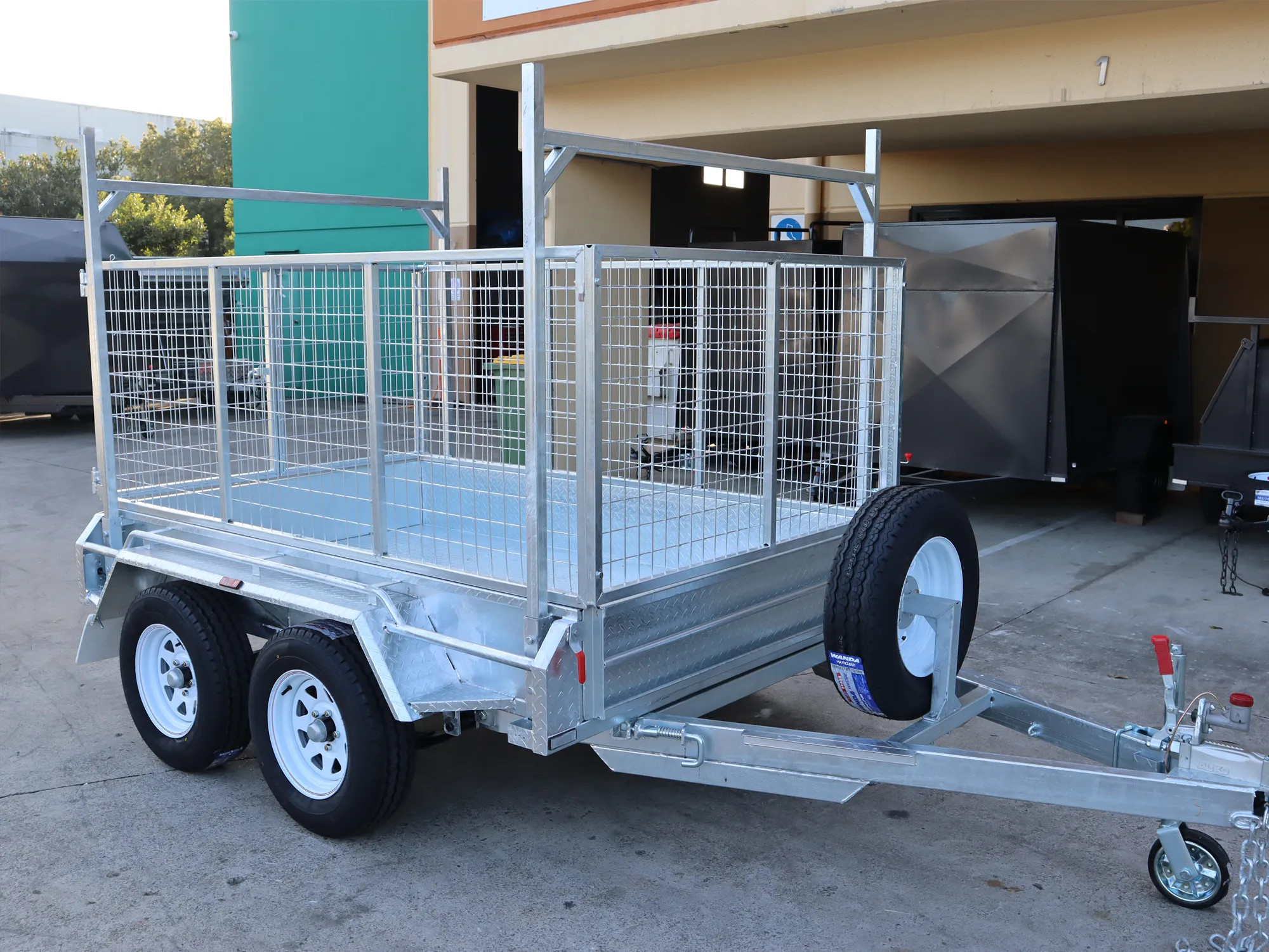 8x5 Galvanised Cage Trailer For Sale with 3ft Cage, Racks, Ramps on Special — image 8