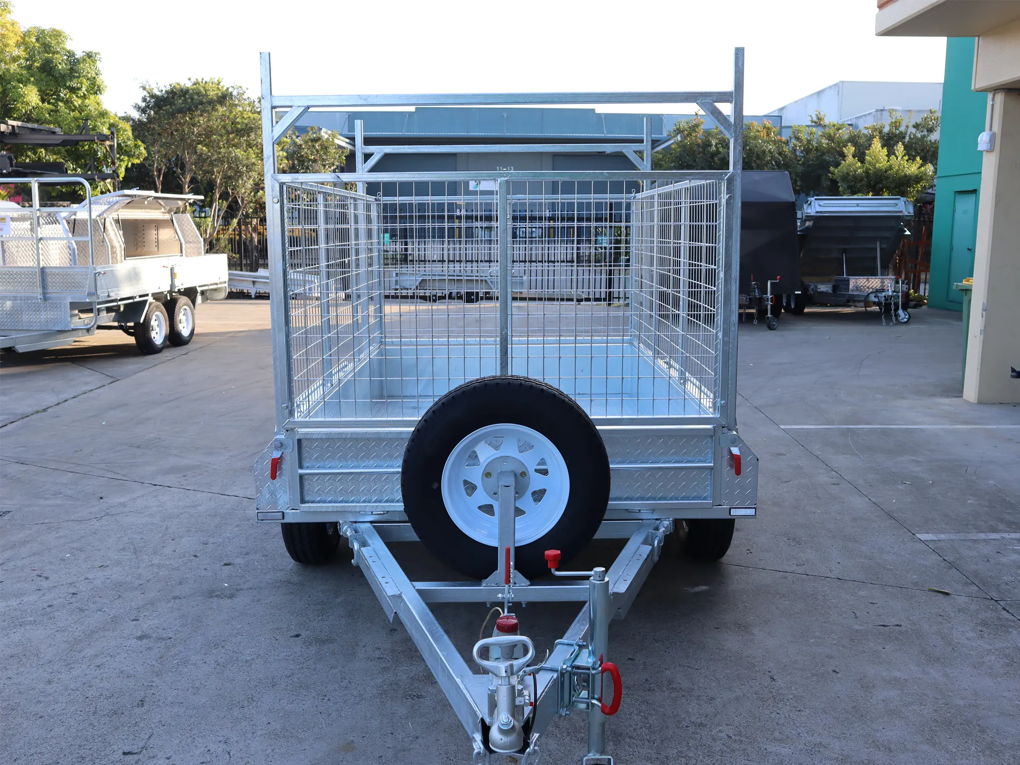 8x5 Galvanised Cage Trailer For Sale with 3ft Cage, Racks, Ramps on Special — image 5