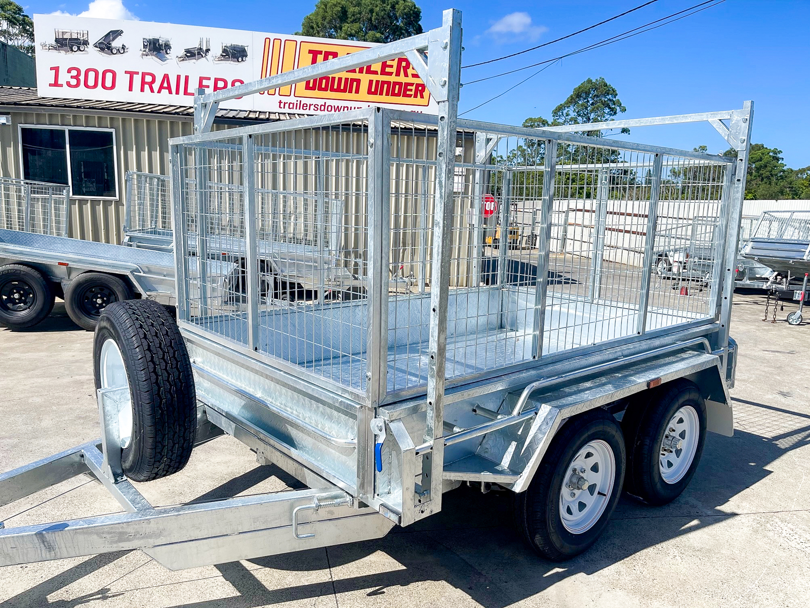 8x5 Tandem Axle Galvanised Trailer with 3 Ft Cage | Ladder Racks | For Sale in Brisbane — image 3