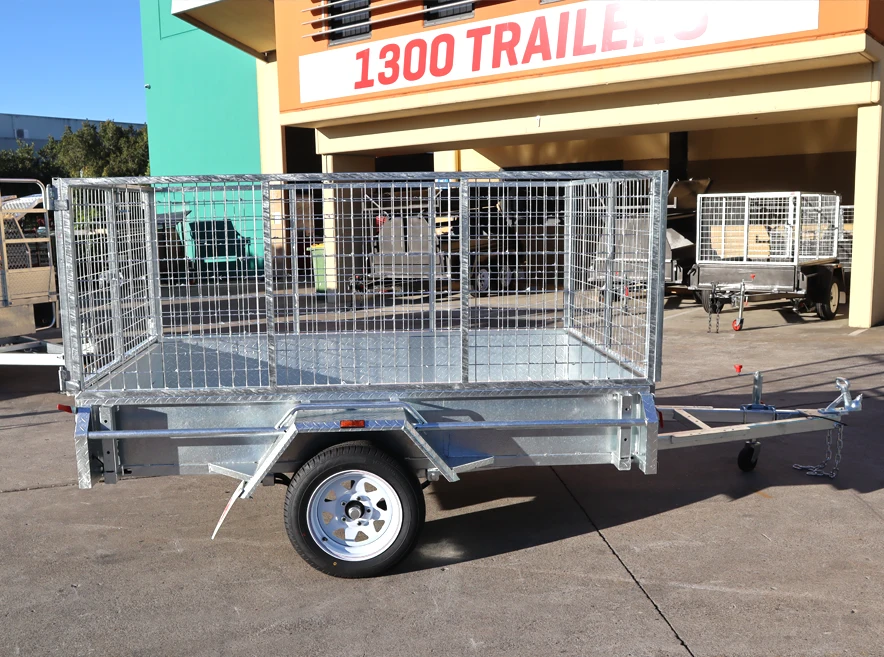 8x5 Galvanised 3ft Cage Trailer with Full Checker Plate and Tilt Function for Sale Brisbane — image 4