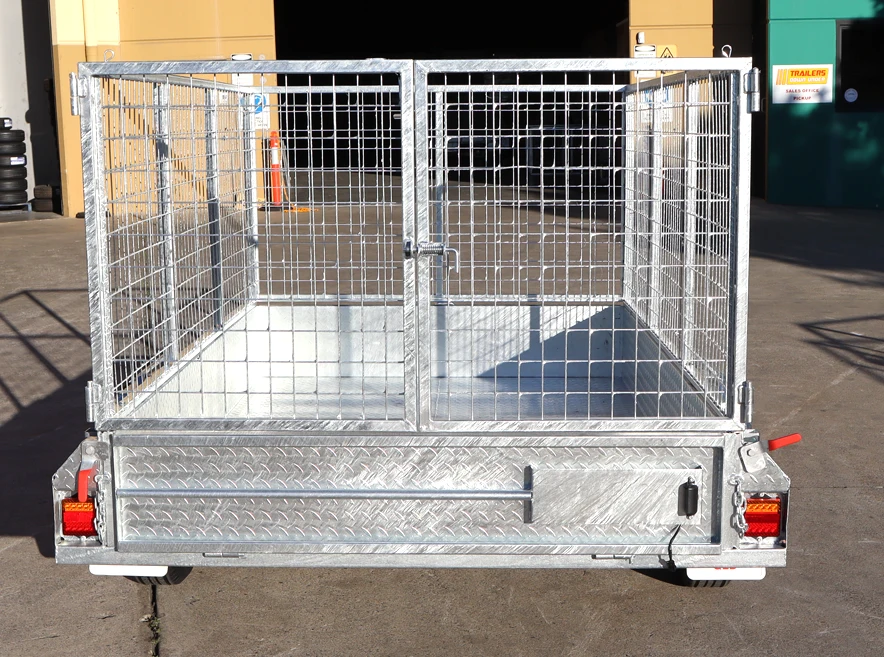8x5 Galvanised 3ft Cage Trailer with Full Checker Plate and Tilt Function for Sale Brisbane — image 6