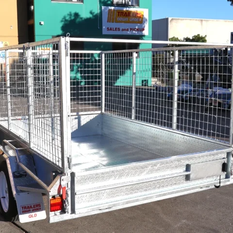 8x5 Galvanised 3ft Cage Trailer with Full Checker Plate and Tilt Function for Sale Brisbane — image 7