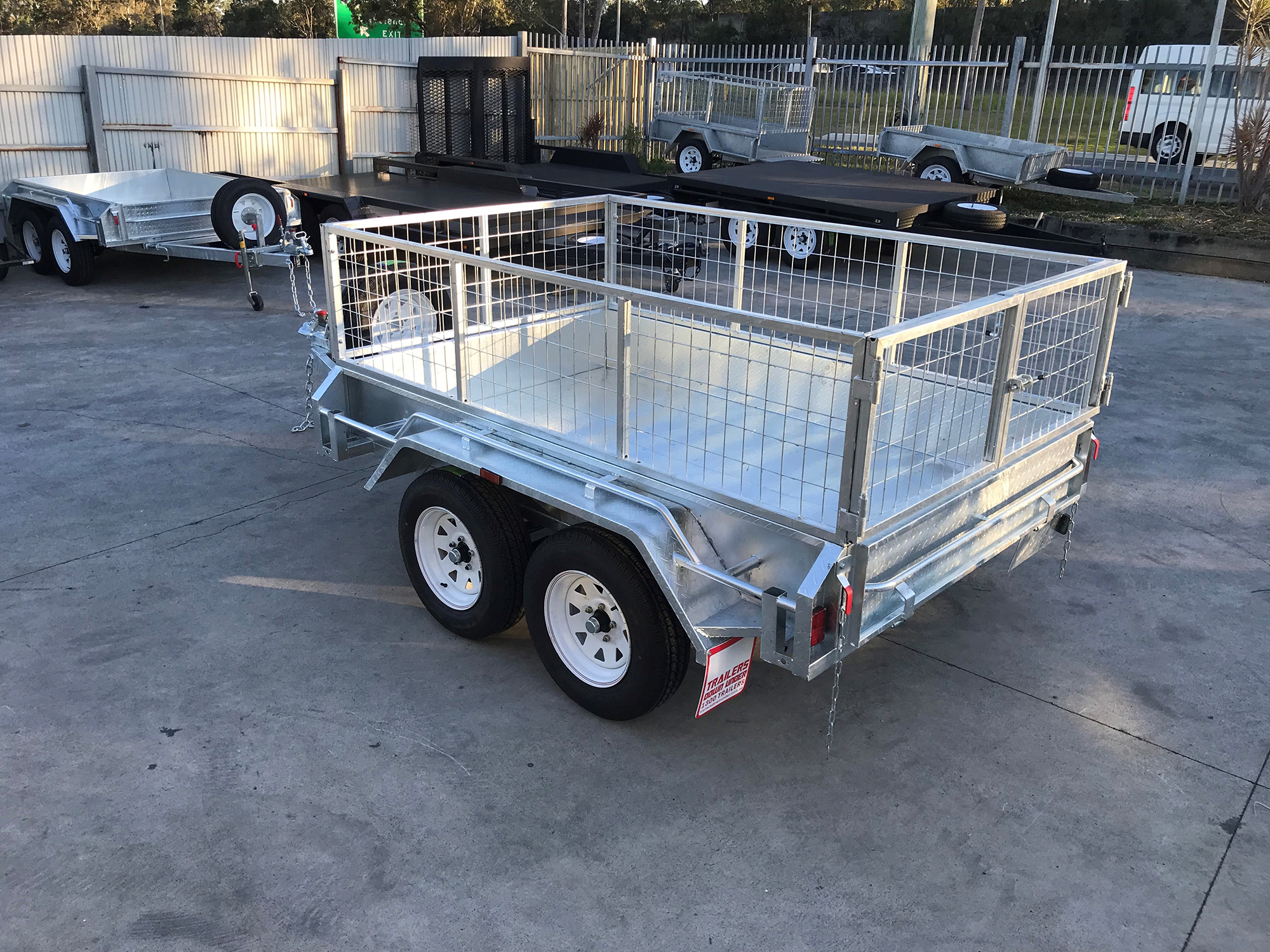 8x5 Tandem Axle Galvanised Trailer with 2 Ft Cage For Sale in Brisbane