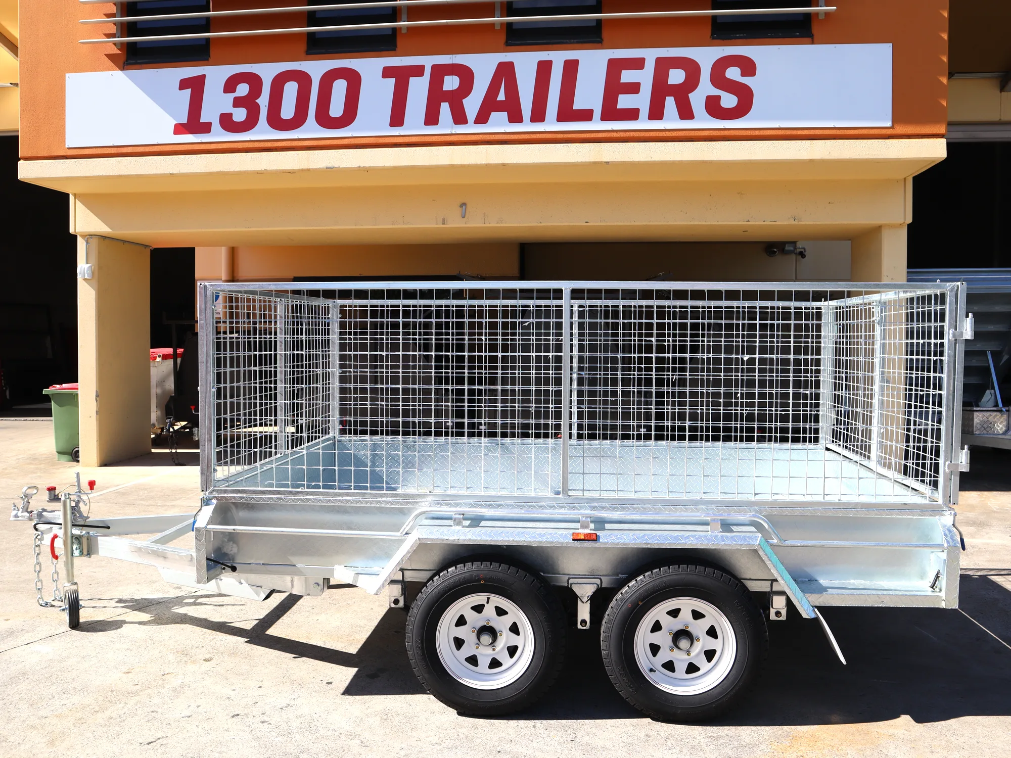 10x6 Galvanised Cage Trailer For Sale with 3ft Cage, Full Checker Plate — image 6