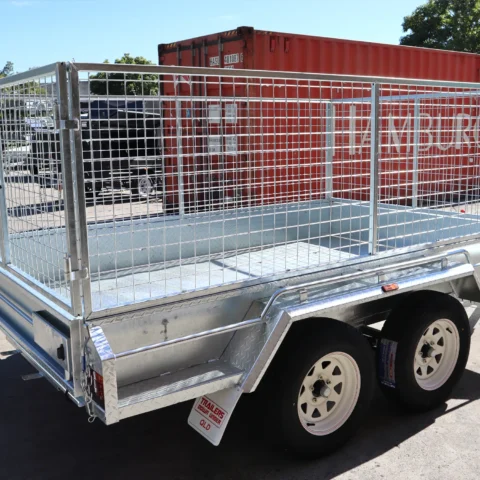 10x6 Galvanised Cage Trailer For Sale with 3ft Cage, Full Checker Plate — image 3