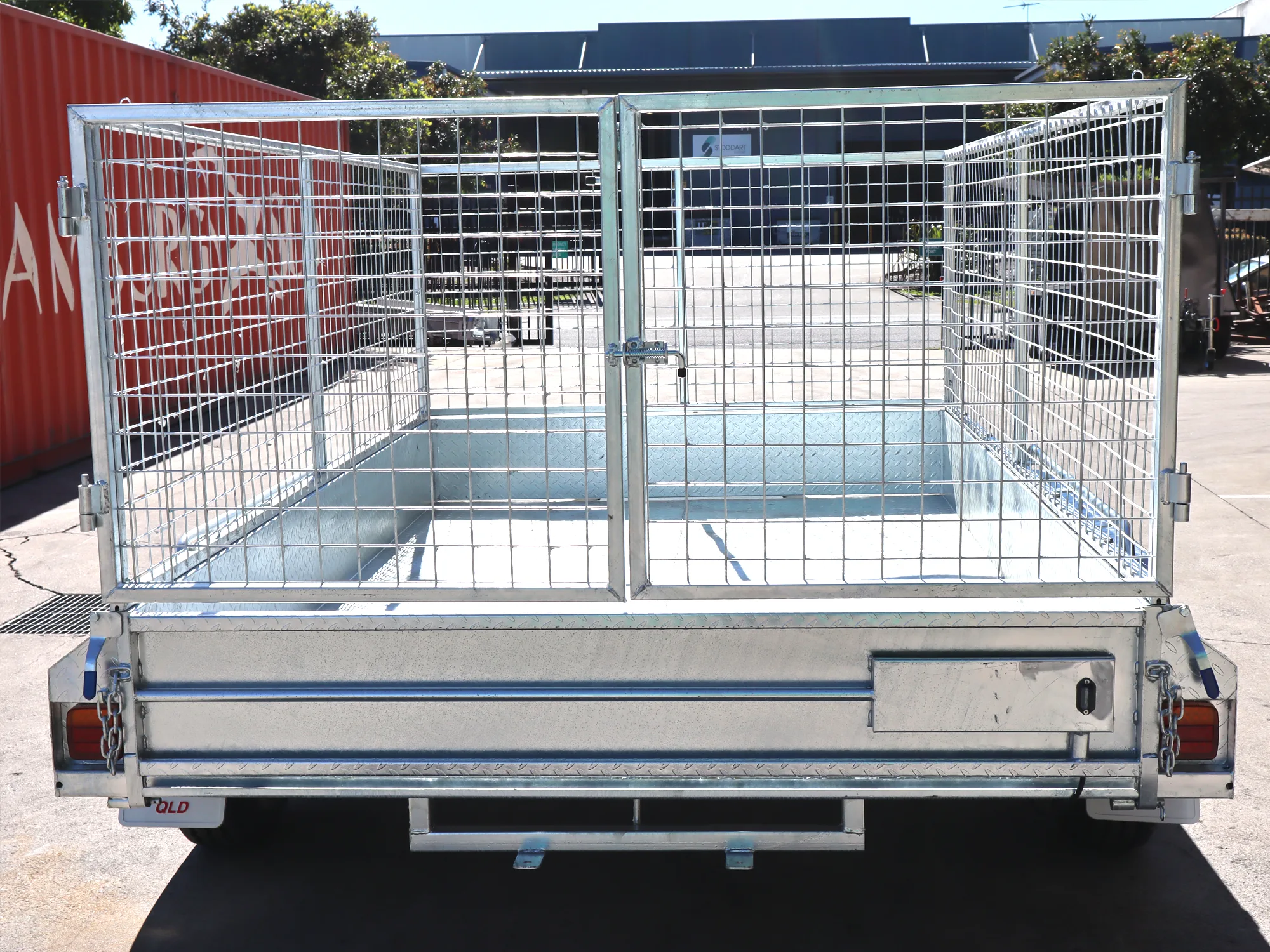 10x6 Galvanised Cage Trailer For Sale with 3ft Cage, Full Checker Plate — image 4