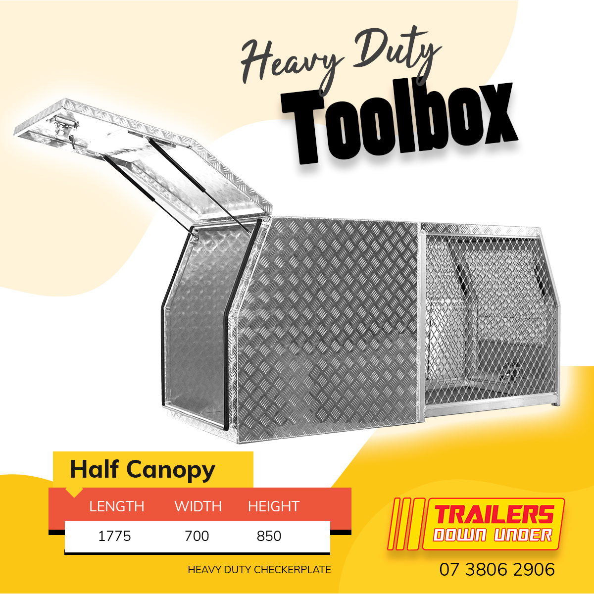 Heavy Duty Aluminium Half Canopy Tool Box for Sale Brisbane — image 5