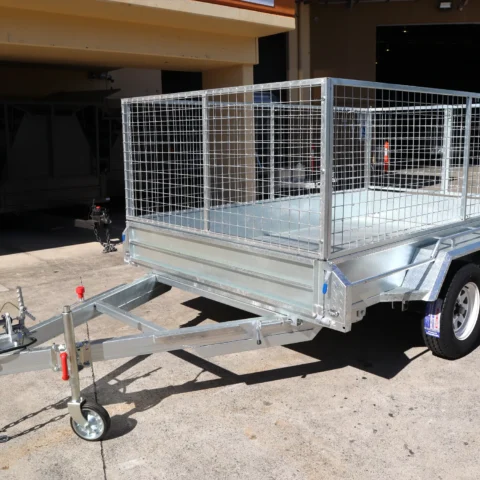 10x6 Galvanised Cage Trailer For Sale with 3ft Cage, Full Checker Plate — image 7