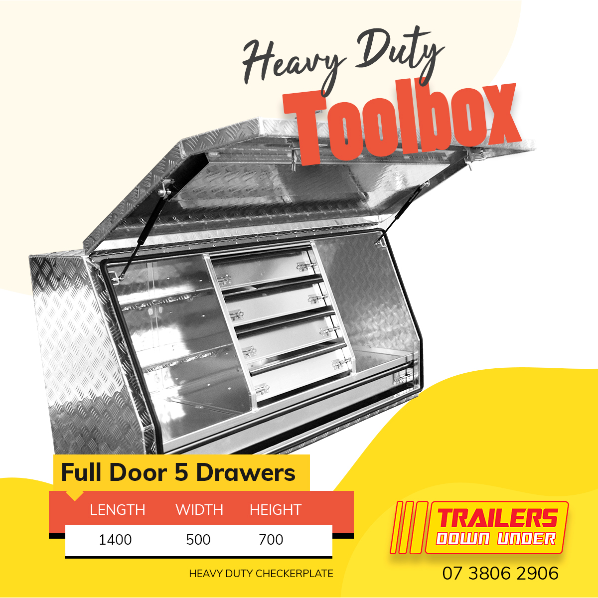 Heavy Duty Aluminium Toolbox for Ute Storage, Trailer Storage or Truck Storage — image 2