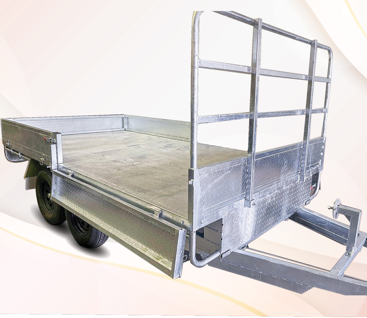 12x7 Galvanised Heavy Duty Flat Top Trailer with Headboard — image 3