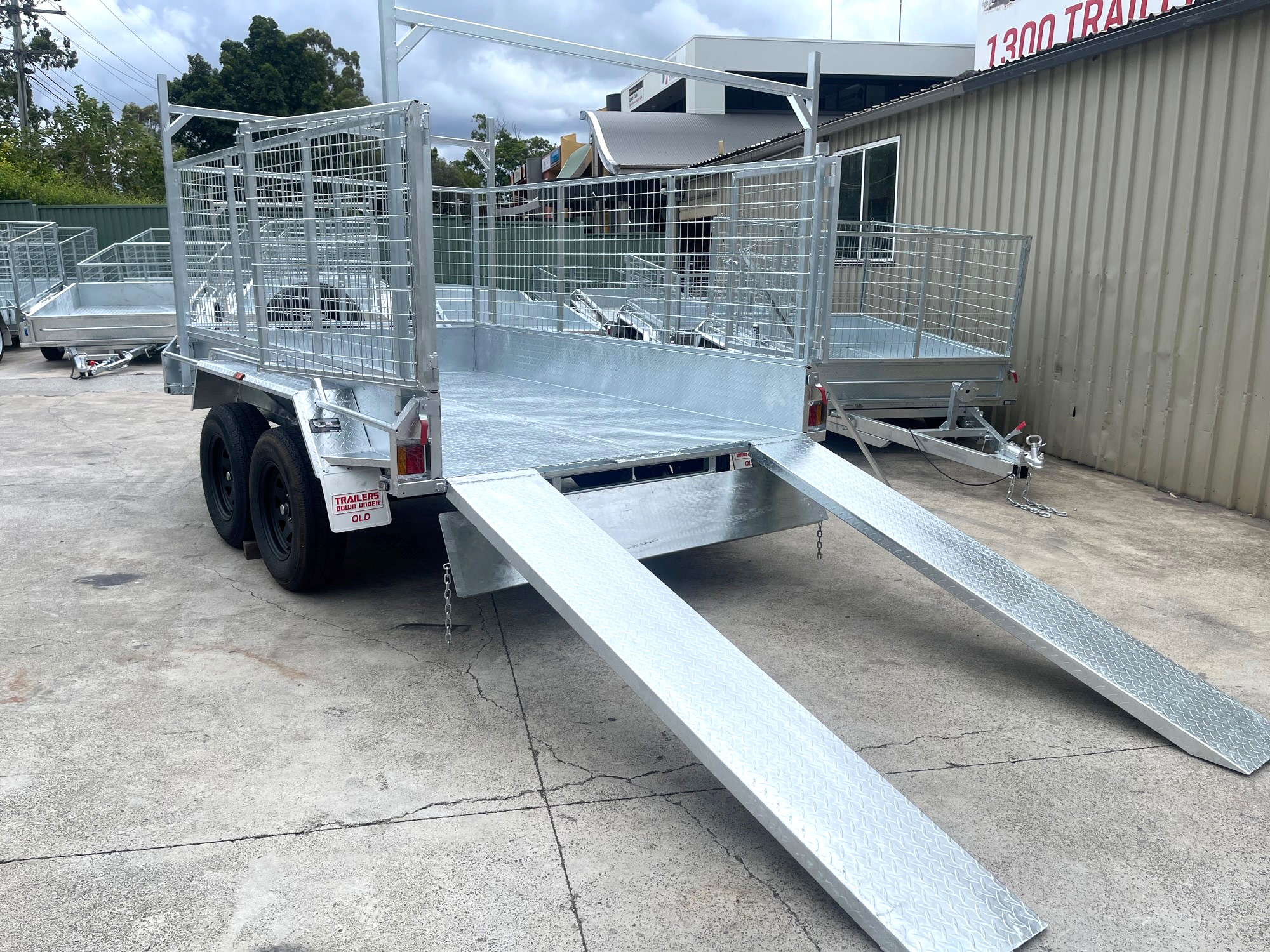 10x5 Galvanised Cage Trailer For Sale with 3ft Cage, Racks, Ramps on Special — image 15