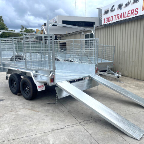 10x5 Galvanised Cage Trailer For Sale with 3ft Cage, Racks, Ramps on Special — image 9