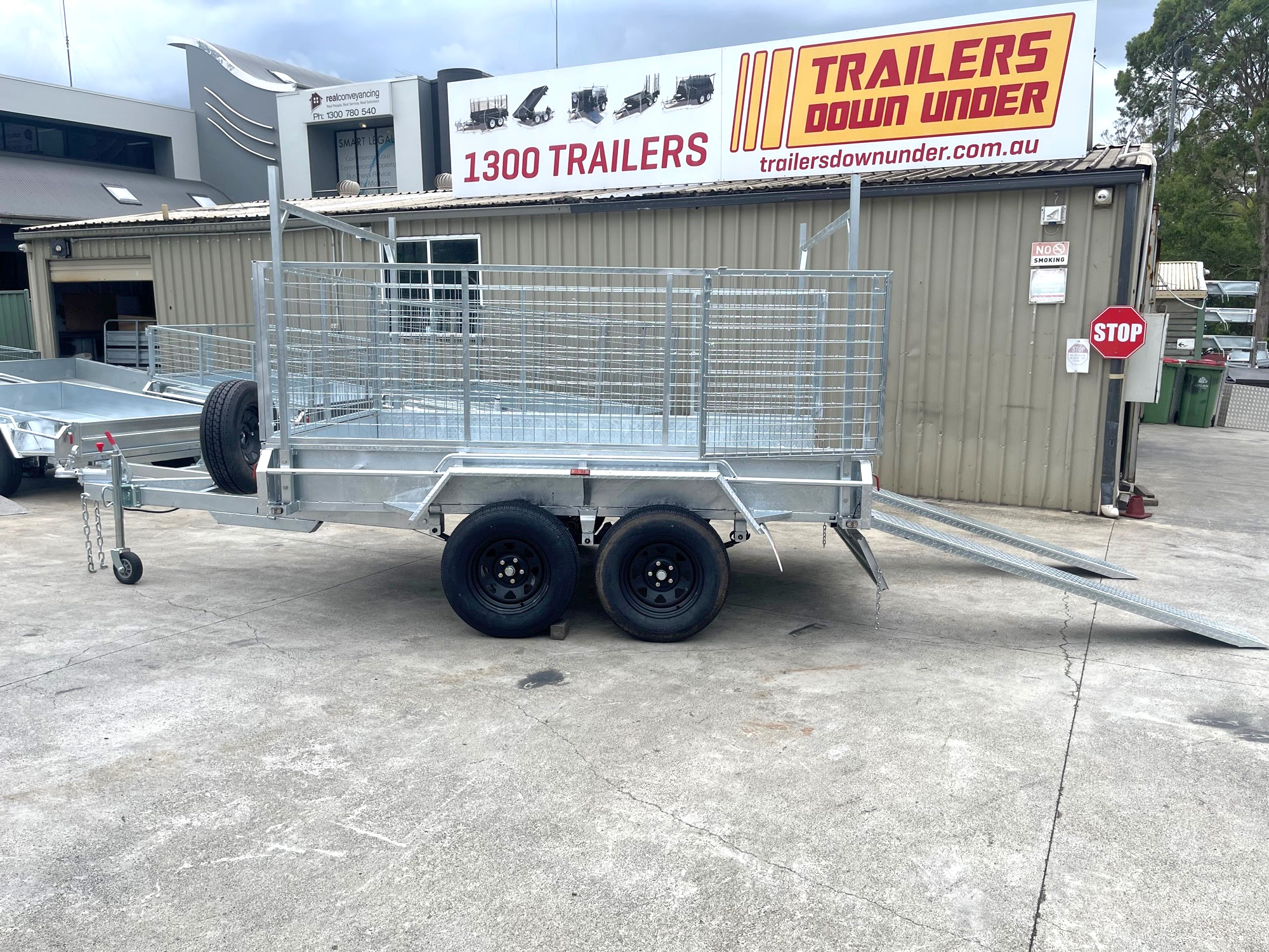 10x5 Galvanised Cage Trailer For Sale with 3ft Cage, Racks, Ramps on Special — image 10