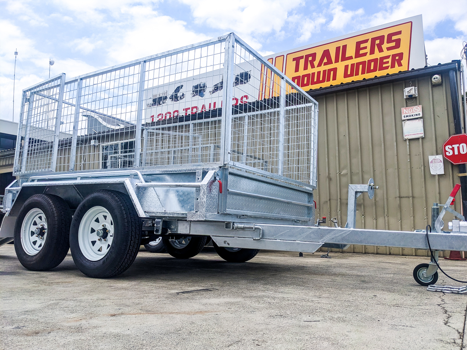 8x5 Tandem Axle Galvanised Trailer with 3 Ft Cage For Sale in Brisbane