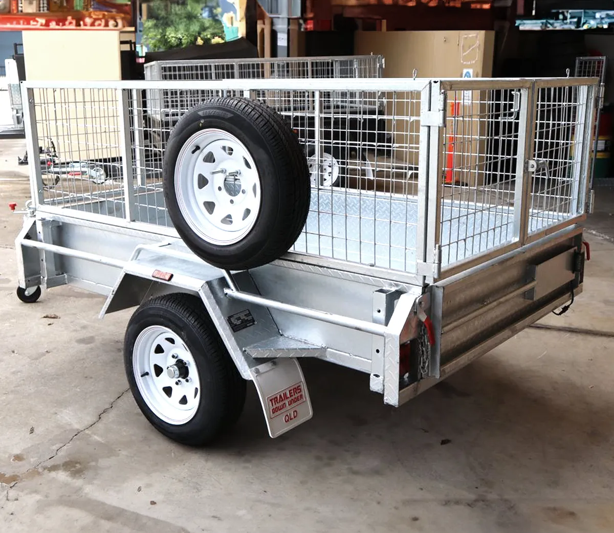7x4 Heavy Duty Single Axle Galvanised Box Trailer with 2 Ft Cage for Sale in Brisbane — image 5