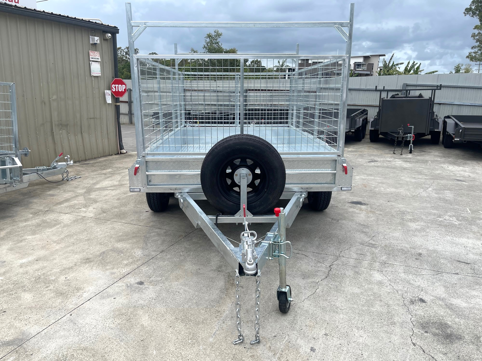 10x5 Galvanised Cage Trailer For Sale with 3ft Cage, Racks, Ramps on Special — image 6