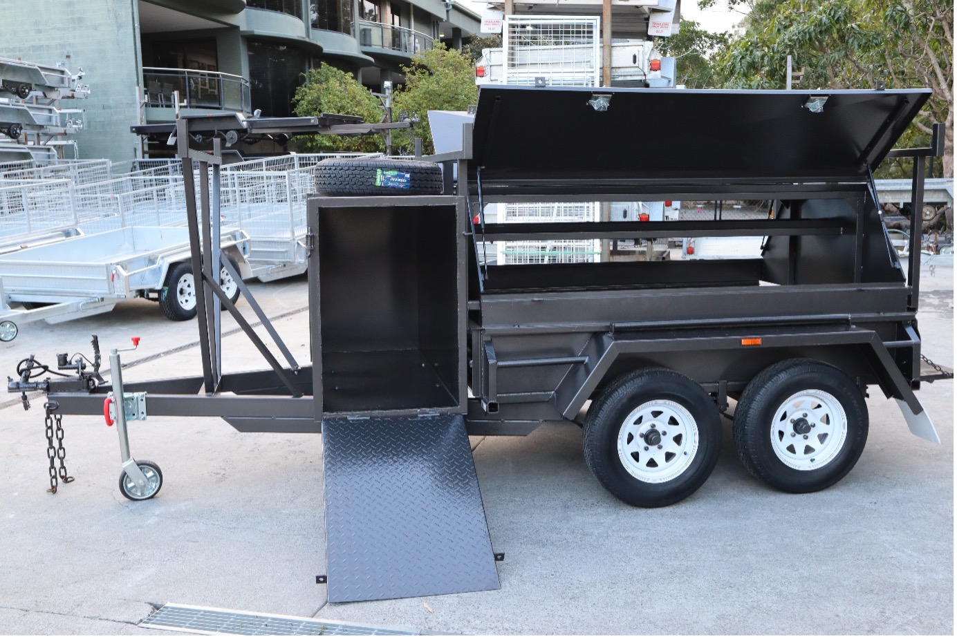 8X5 Tandem Heavy-Duty Tadesman Trailer with Compressor Box and added Drawbar Ladder Rack — image 6