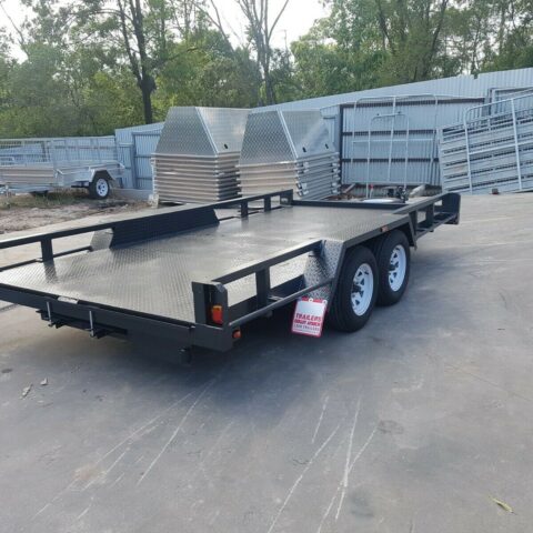 14x6'6" Tandem Car Carrier / Car trailer for Sale in Brisbane | Open Rail - RHS Sides | 7FT Long Ramps — image 2