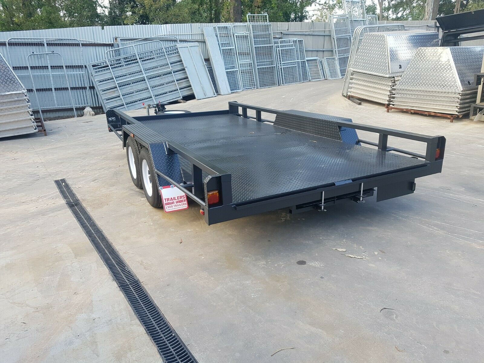 14x6'6" Tandem Car Carrier / Car trailer for Sale in Brisbane | Open Rail - RHS Sides | 7FT Long Ramps — image 4