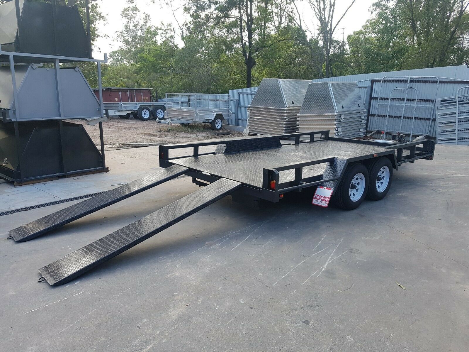 16x6'6" Tandem Car Carrier | Car trailer for Sale in Brisbane | Open Rail - RHS Sides | 7FT Long Ramps — image 10